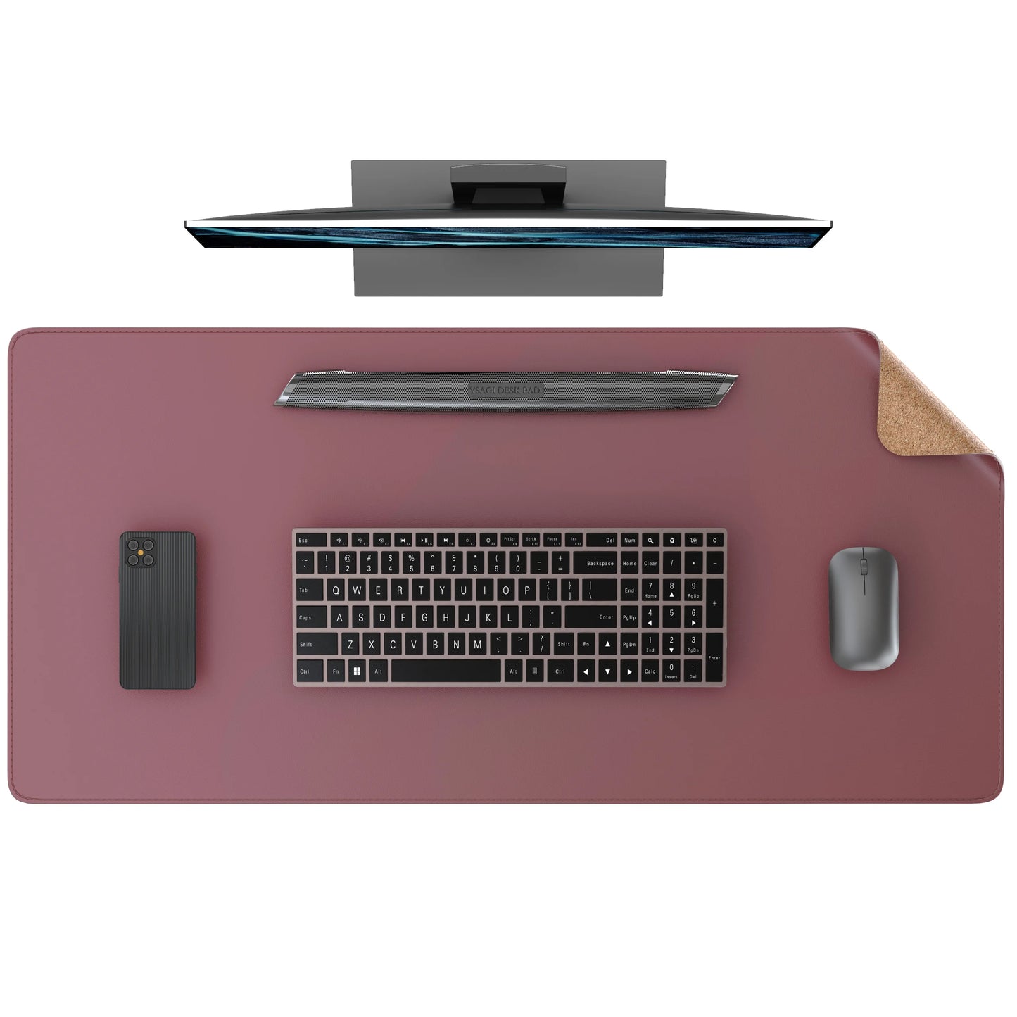 Dual-Sided Leather Cork Desk Mat