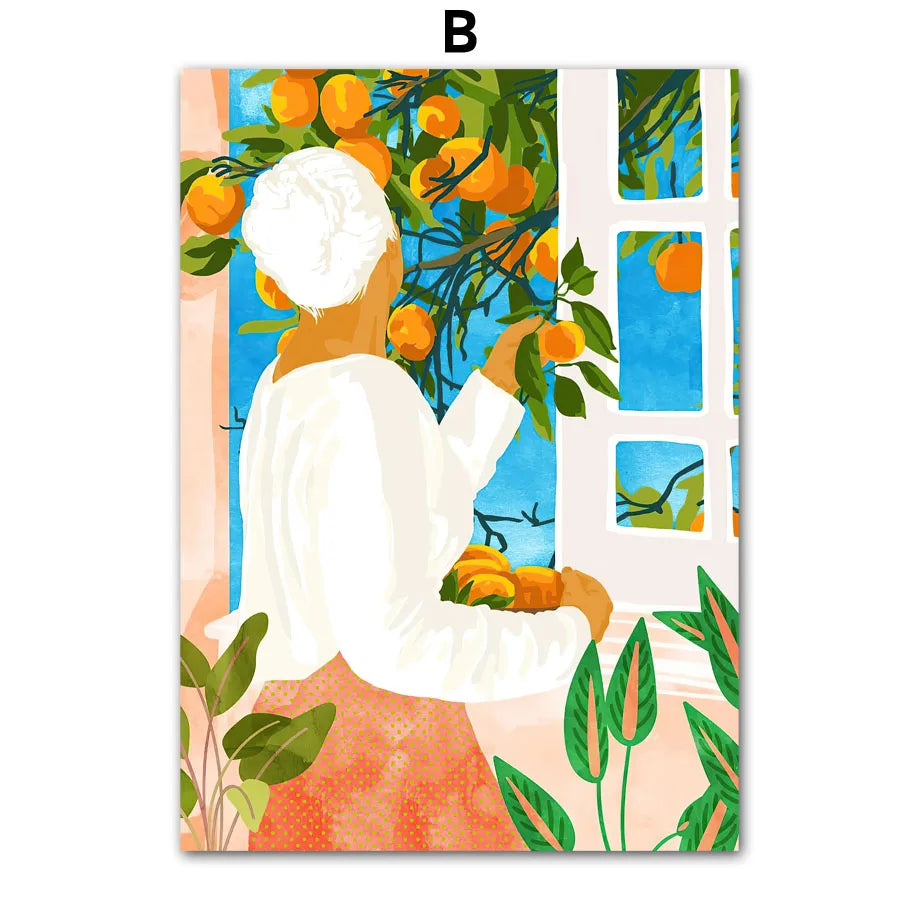 Lemon Garden Canvas Wall Art Print