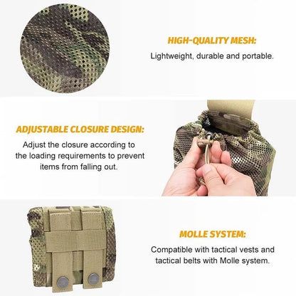 Nylon New Roll-Up Mesh Dump Pouch Magazine Storage Mini Foldable Net Pocket EDC Tactical Outdoor Sport Camping Hunting