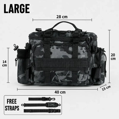 Fishing Tackle Shoulder Bag Storage Bag Waterproof Portable Large Capacity with Fish Rod Holder Outdoor Sport Accessories Gear