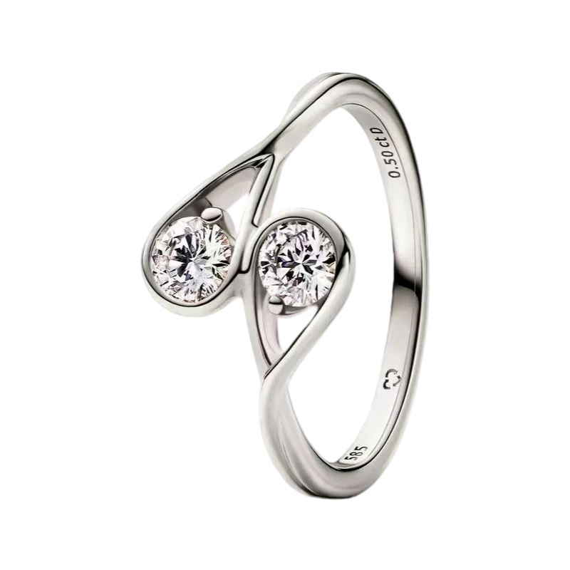 S925 Silver Bow Love Flower Ring Fashionable and High End Style Ring