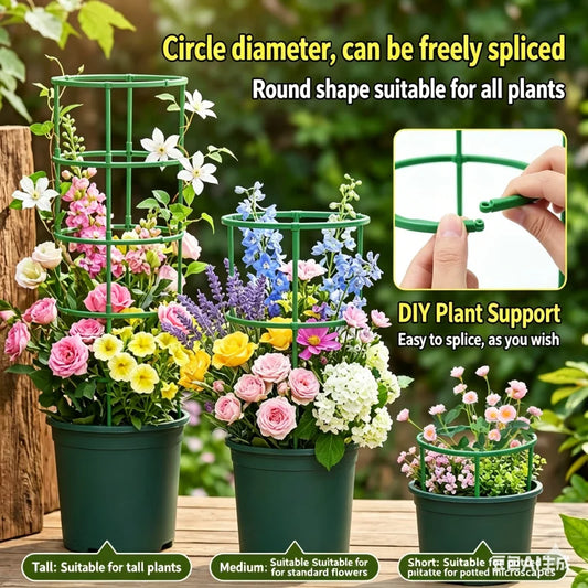 Plant Support Stakes Ring Set
