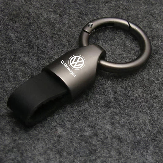 Suede Metal VW Keychain Ring Holder