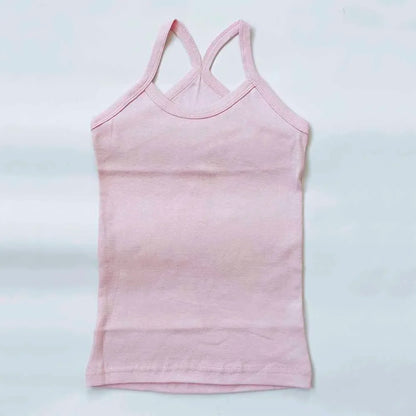 Summer Cotton Girls Vest Sleeveless Solid Color T-shirts Tees Kids Children Tops Baby Girl Casual Clothes Tshirt 2-12 Years