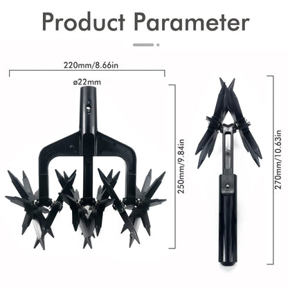 Garden Rotary Tiller, Manual Hand Tool for Soil Loaning & Ventilation, Wear Resistant Cultivator for Autumn Fall Gardening Care