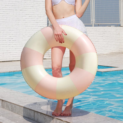 1PC Ins Style Macaron Inflatable Swimming Ring Adult Kids Thickened Pool Float Summer Pool Party Water Toy