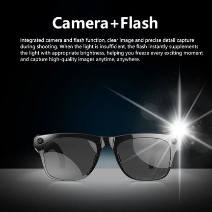Lenovo AI Smart Glasses With 8K 1200mp Camera Chat Gpt Touch Sport Sunglasses Music Player Bluetooth Calling Voice Assistant