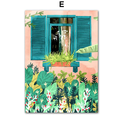 Garden Lemon Fruit Flower Plants Abstract Illustration Poster And Prints Wall Art Canvas Painting Pictures For Living Room Decor