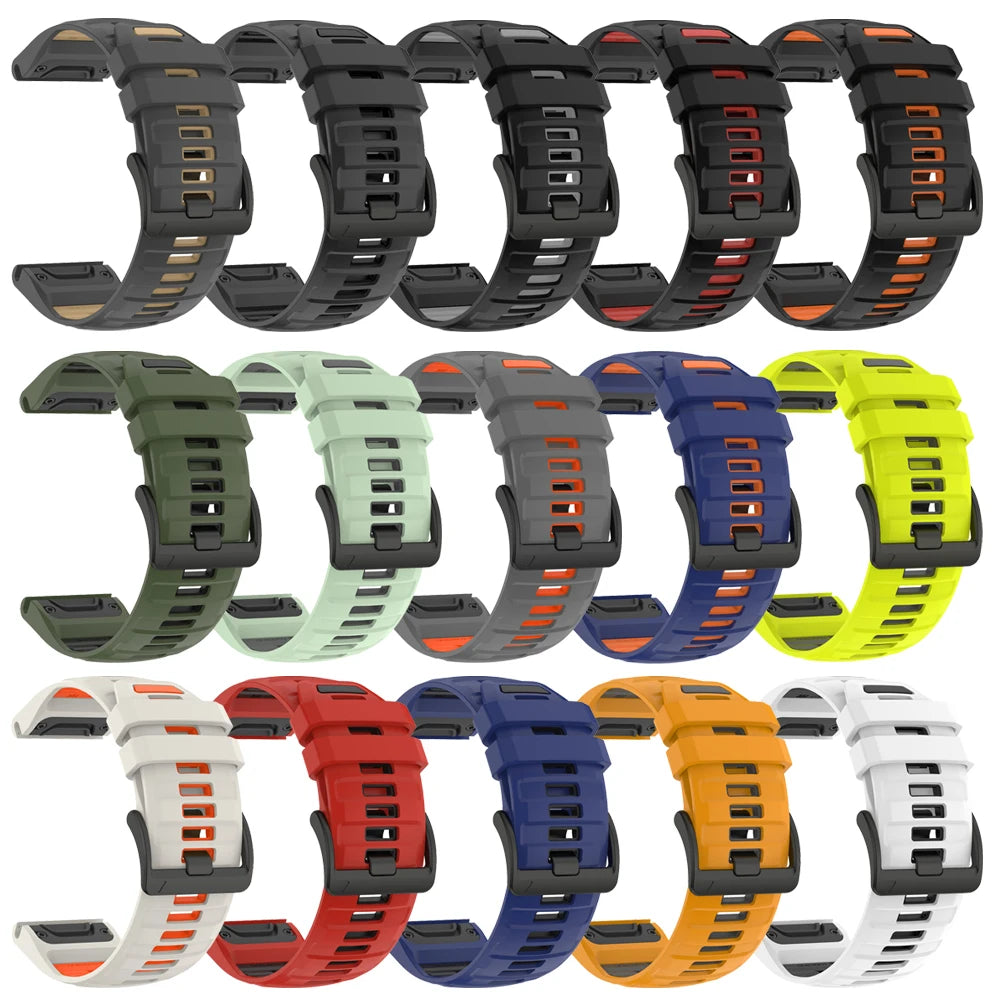22/26mm Silicone Watchband Fenix 8 Pro Sport Strap For Garmin Tactix 7/Quatix8 Forerunner 970 965 Instinct 2X Quick Fit Bracelet