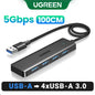 UGREEN USB 3.0 HUB 4 Ports USB-C HUB Slim for Mouse Keyboard Compatible with MacBook Pro Air Laptop Desktop PC Xbox PS5 Splitter