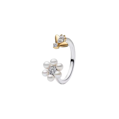 S925 Silver Bow Love Flower Ring Fashionable and High End Style Ring