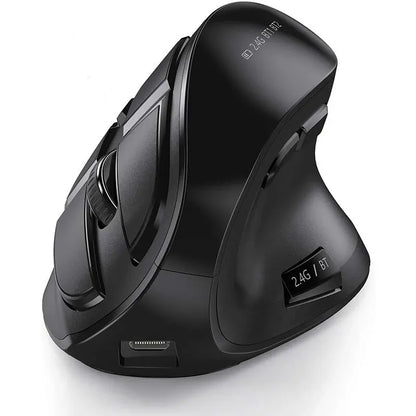 JOMAA 2.4G Wireless Mouse Rechargeable Bluetooth Mouse Ergonomic Vertical Mouse for Mac Windows Laptop Tablet Gaming Mause