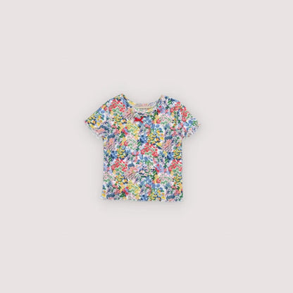 Baby Rompers Jumpers 2026 Summer Verbena Print Girl Dress Short Sleeve Tee and Short Set Sisters Skirt Clothing