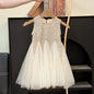 Summer Girls Tulle Dress Princess Sequined Puff Mesh Gown Kids Birthday Party Vestidos Children Casual Fashion Clothes 2-10Y