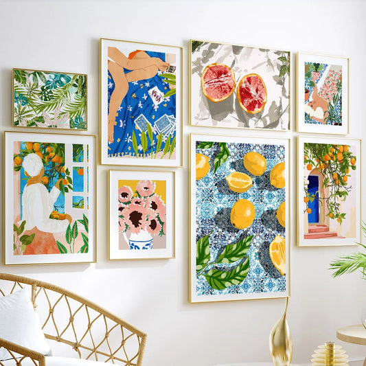 Lemon Garden Canvas Wall Art Print