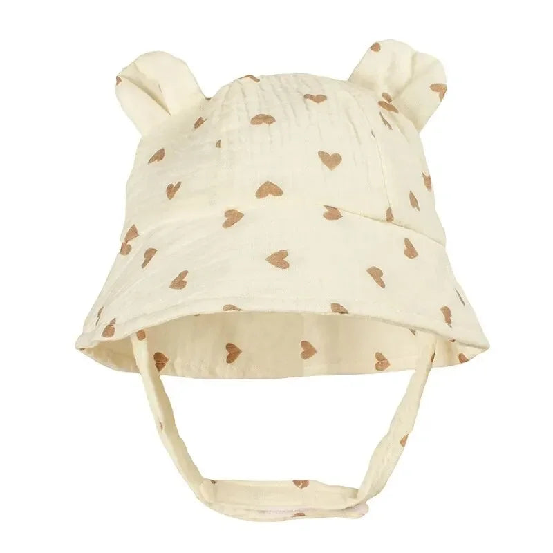 2026 Newborn Boys Girls Bucket Hat Summer Kids Toddler Panama Cap 0 to 12 Months Soft Cotton Baby Sun Hat With Ears Cute Bunny