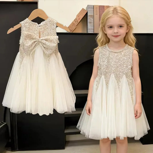 Girls Sequin Tulle Party Dress