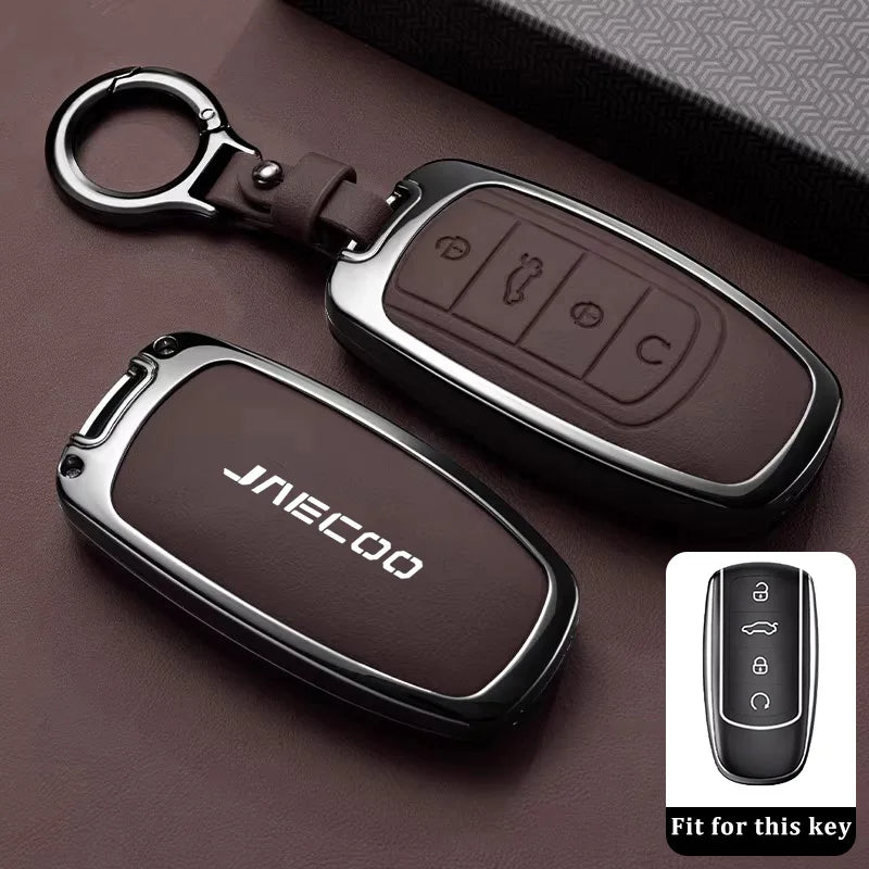Car Key Case for Chery Jaecoo J7 7 PHEV J5 5 EV 2025 J8 8 2026 Keychain Remote Cover Shell Housing Ring Holder Fob Accessories