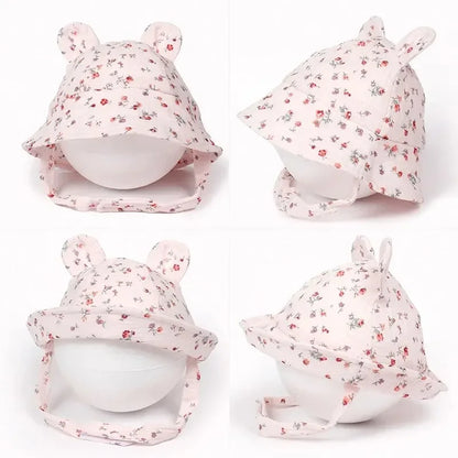 2026 Newborn Boys Girls Bucket Hat Summer Kids Toddler Panama Cap 0 to 12 Months Soft Cotton Baby Sun Hat With Ears Cute Bunny