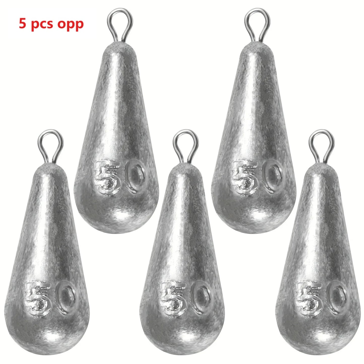 5pcs/20pcs 10g-100gFishing Weights Sinkers Teardrop-shaped hook-ring sinker for fishing Fishing tackle Casting Drop Shot Weights