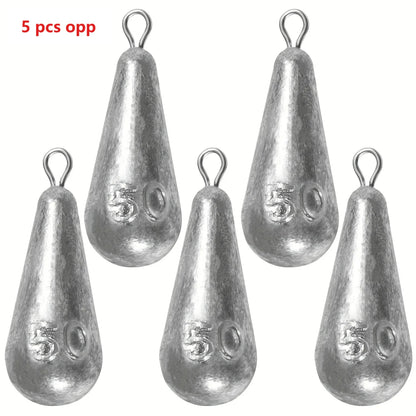 5pcs/20pcs 10g-100gFishing Weights Sinkers Teardrop-shaped hook-ring sinker for fishing Fishing tackle Casting Drop Shot Weights