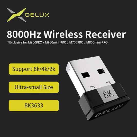 Delux 8K Polling Rate Wireless Mouse Receiver