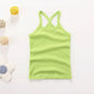 Summer Cotton Girls Vest Sleeveless Solid Color T-shirts Tees Kids Children Tops Baby Girl Casual Clothes Tshirt 2-12 Years
