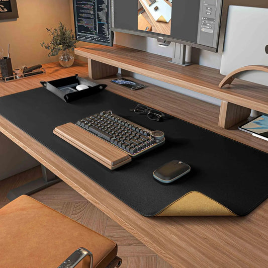 Dual-Sided Leather Cork Desk Mat