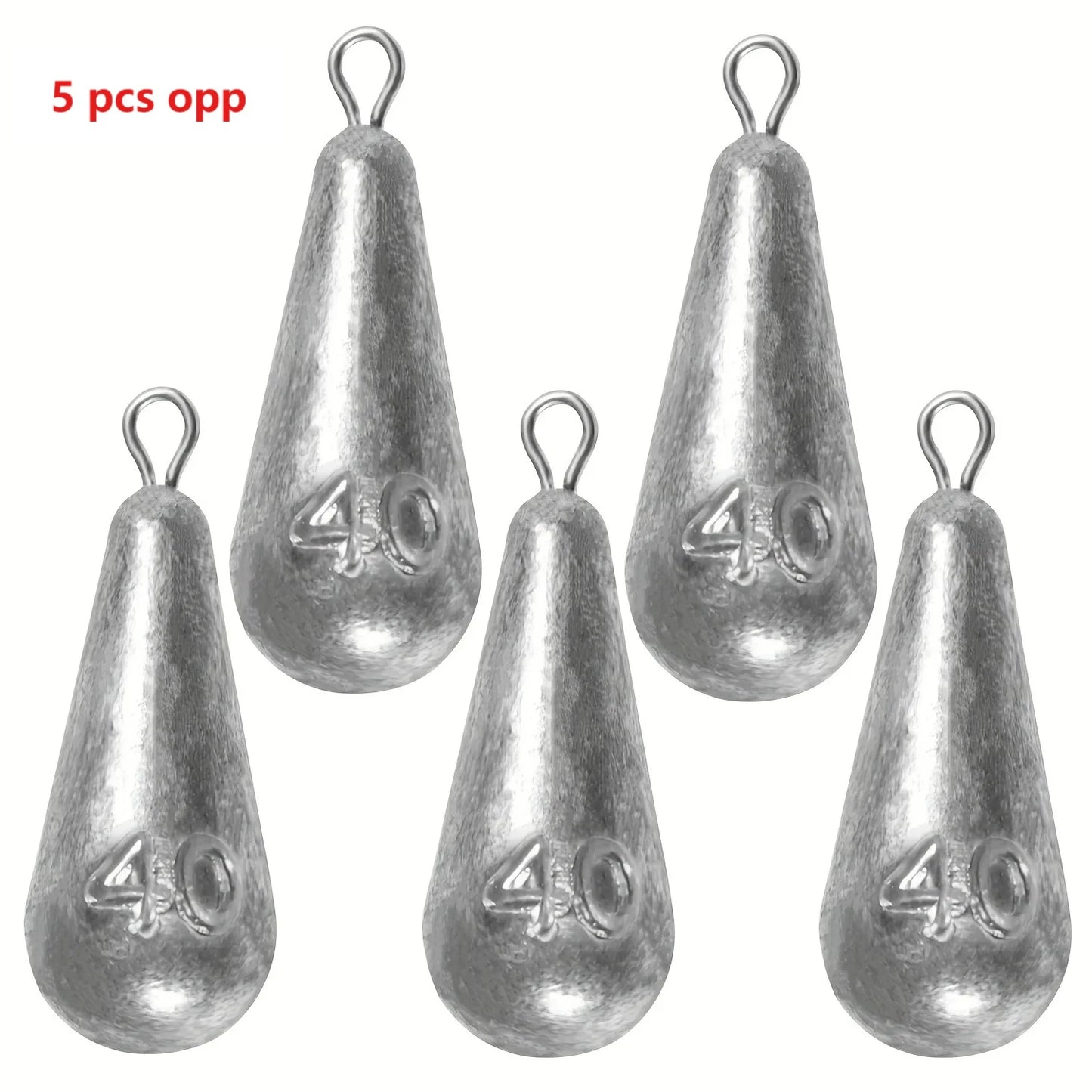 5pcs/20pcs 10g-100gFishing Weights Sinkers Teardrop-shaped hook-ring sinker for fishing Fishing tackle Casting Drop Shot Weights