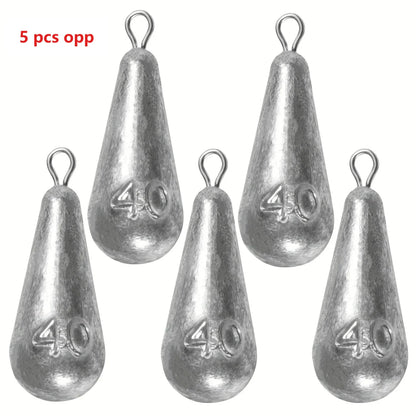 5pcs/20pcs 10g-100gFishing Weights Sinkers Teardrop-shaped hook-ring sinker for fishing Fishing tackle Casting Drop Shot Weights