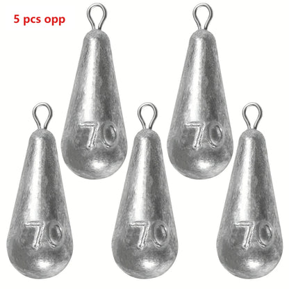 5pcs/20pcs 10g-100gFishing Weights Sinkers Teardrop-shaped hook-ring sinker for fishing Fishing tackle Casting Drop Shot Weights