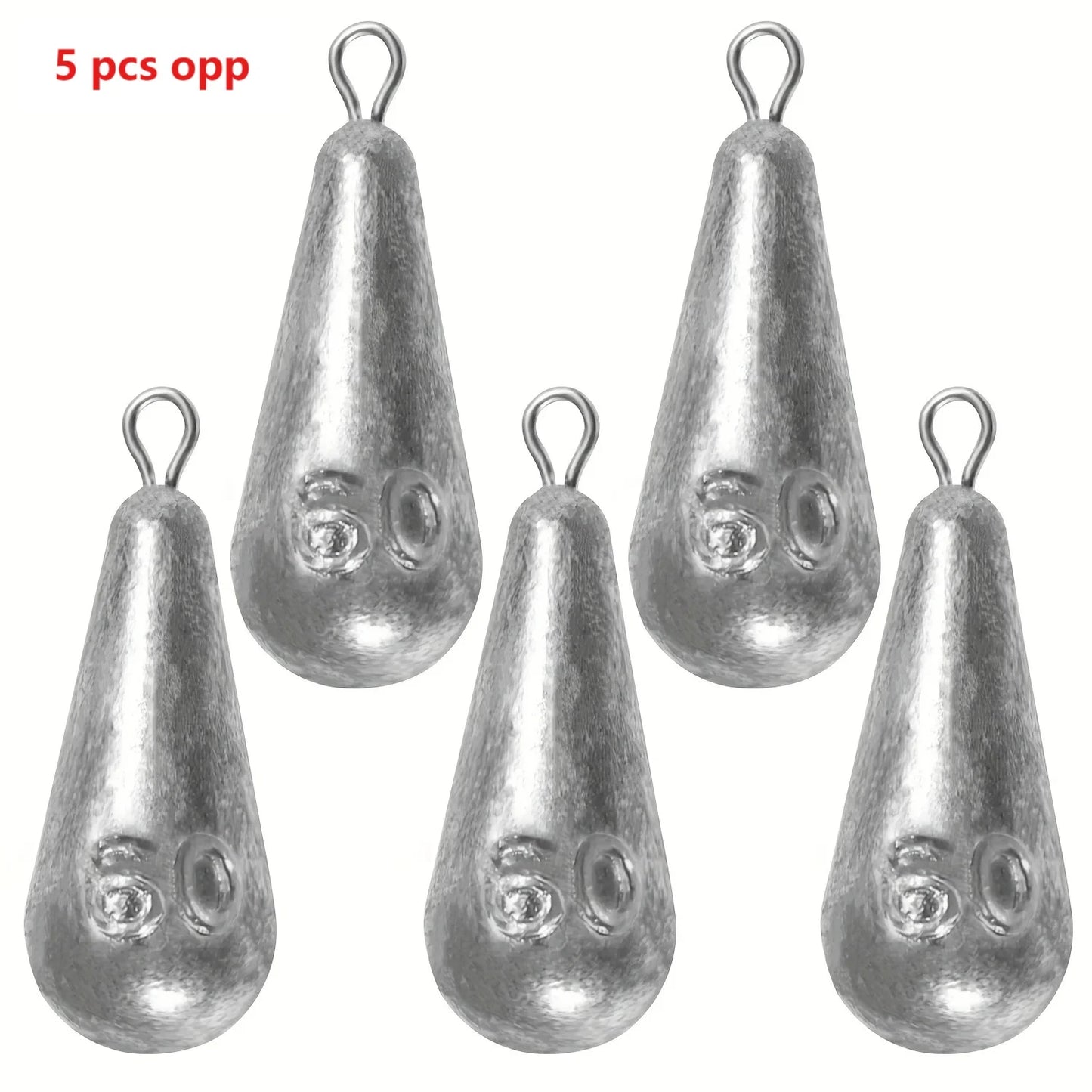 5pcs/20pcs 10g-100gFishing Weights Sinkers Teardrop-shaped hook-ring sinker for fishing Fishing tackle Casting Drop Shot Weights