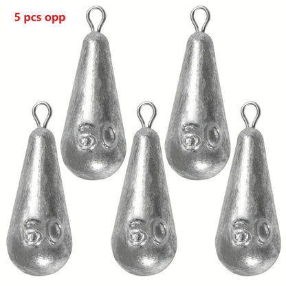 5pcs/20pcs 10g-100gFishing Weights Sinkers Teardrop-shaped hook-ring sinker for fishing Fishing tackle Casting Drop Shot Weights