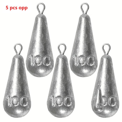 5pcs/20pcs 10g-100gFishing Weights Sinkers Teardrop-shaped hook-ring sinker for fishing Fishing tackle Casting Drop Shot Weights