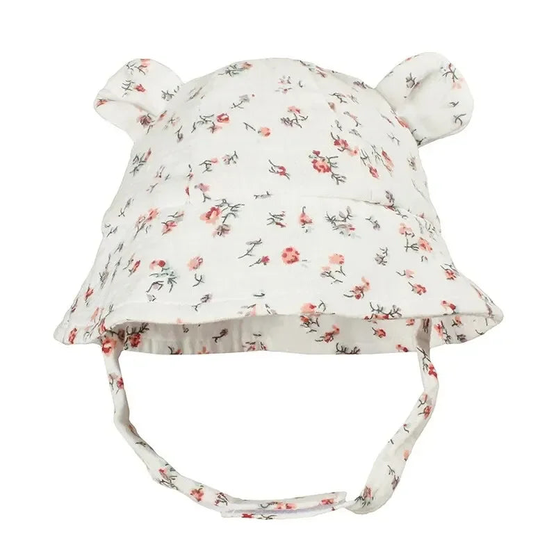 2026 Newborn Boys Girls Bucket Hat Summer Kids Toddler Panama Cap 0 to 12 Months Soft Cotton Baby Sun Hat With Ears Cute Bunny
