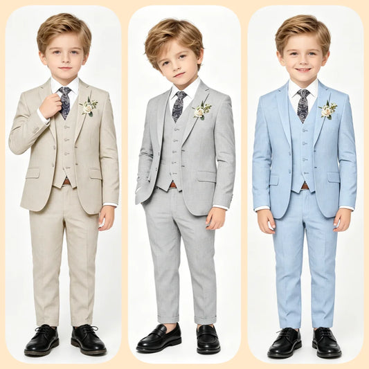 Boys Linen 4-Piece Formal Suit