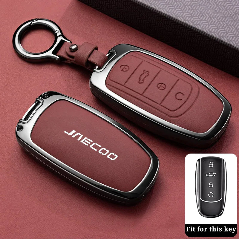 Car Key Case for Chery Jaecoo J7 7 PHEV J5 5 EV 2025 J8 8 2026 Keychain Remote Cover Shell Housing Ring Holder Fob Accessories