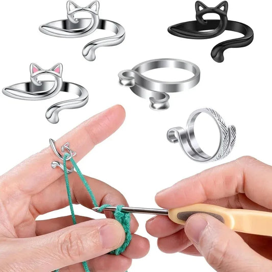 Adjustable Crochet Yarn Guide Ring 2pc