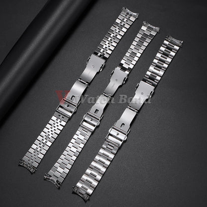 For Seiko 5 SKX009/007 for Jubilee for Oyster Solid Stainless Steel Watch Strap Curved End Men's Sport Watch Band 18mm 20mm 22mm