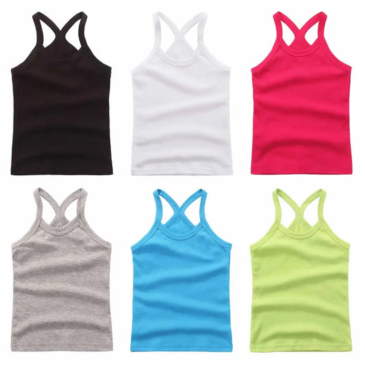 Girls Cotton Sleeveless Vest Tee
