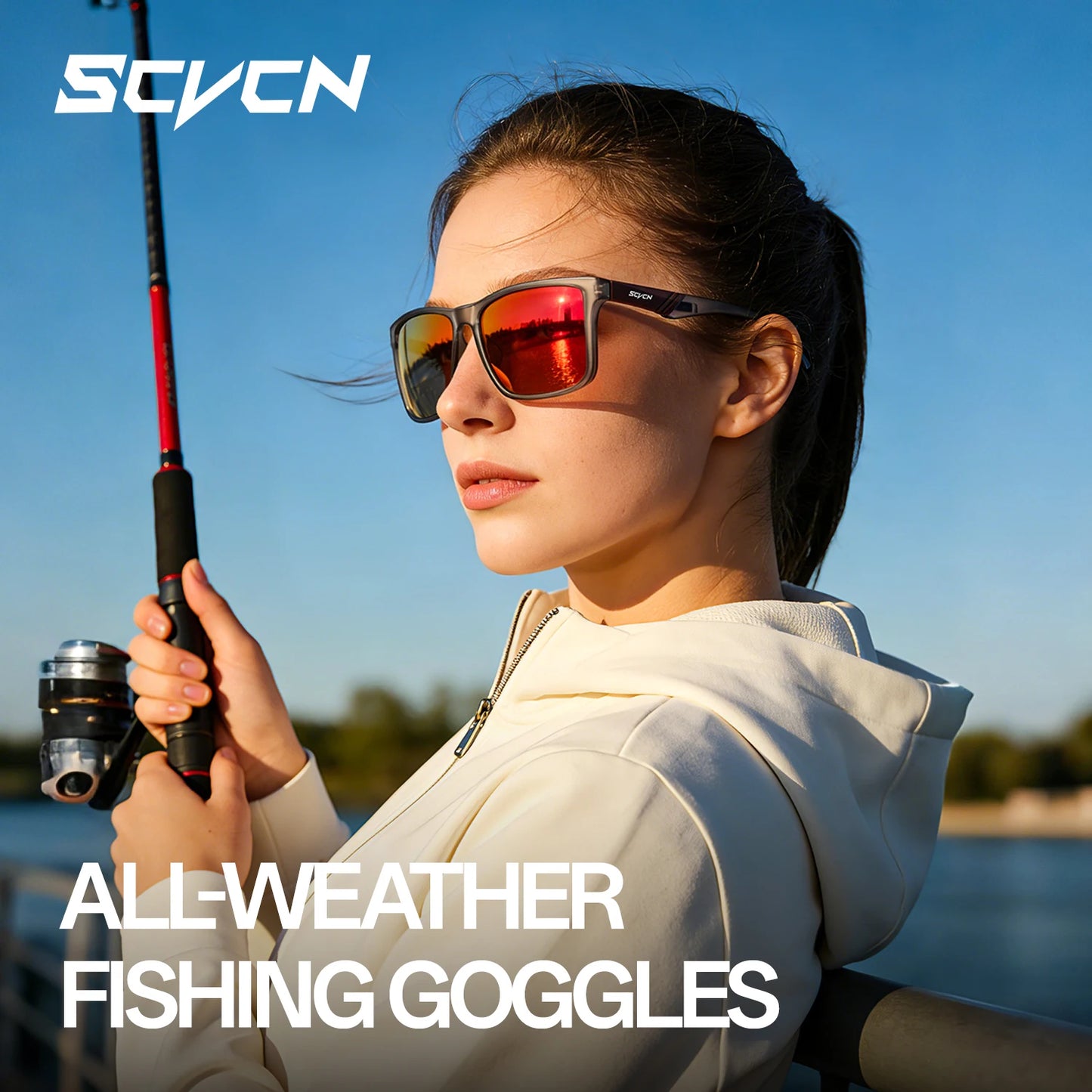 SCVCN Fishing Polarized Sunglasses Outdoor Sport Photochromic Glasses Men Outdoor Cycling Bike UV400 Protective Hiking Goggles