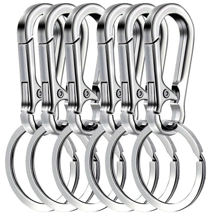 6Pcs Carabiner Clip Keychain Metal Carabiner Shape Key Ring Keyring Key Holder Clips Hook Holder Organizer for Car Keys Finder