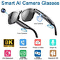 Lenovo Bluetooth 8K Smart AI Touch Glasses Camera With 800w Sport ChatGpt4.0 Sunglasses Calling Music Player For Men Women Gifts