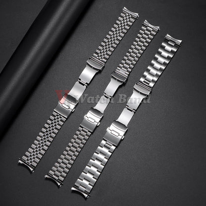 For Seiko 5 SKX009/007 for Jubilee for Oyster Solid Stainless Steel Watch Strap Curved End Men's Sport Watch Band 18mm 20mm 22mm