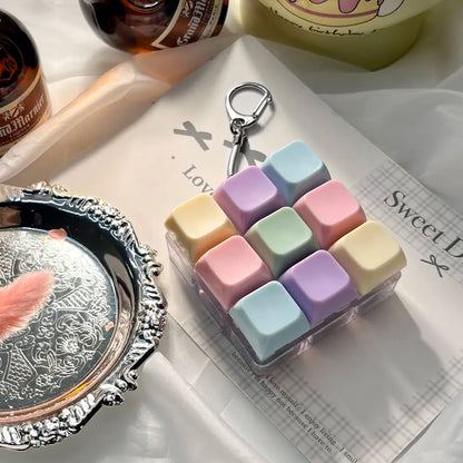 Bright Light 9 Keys Mechanical Axis Keychain Button Keycap Shaft Switch Relief Stress Toy Finger Clicker Key Ring Chain Gift