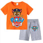 Paw Patrol Kids Set Boys Short Sleeve T-Shirt Top+Shorts 2-Piece Outfits Boys Cartoon Suit 3-8Years Children Clothes For Summer
