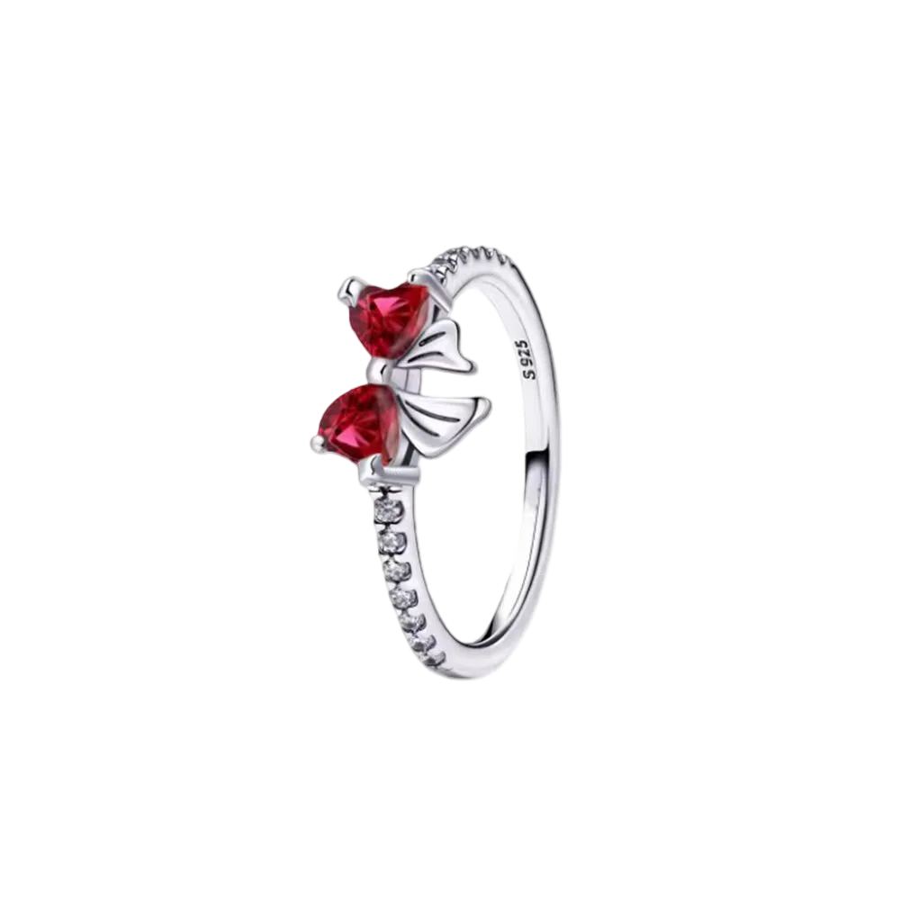S925 Silver Bow Love Flower Ring Fashionable and High End Style Ring