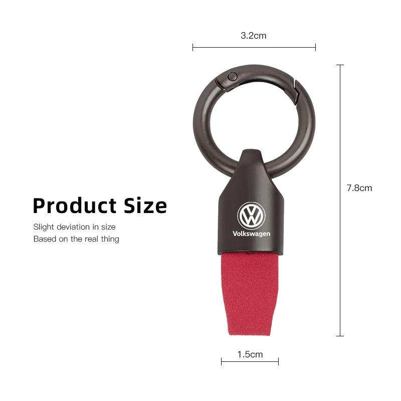 Luxury Men Women Suede/Metal Key Chain Fashion Keychain Key Ring Holder For VW GTI Jetta Golf Tiguan Polo Transporter Passat GTD