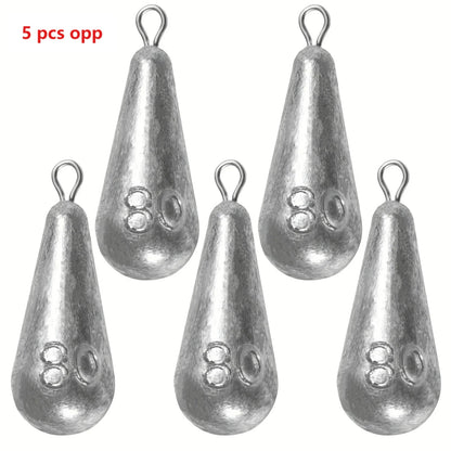 5pcs/20pcs 10g-100gFishing Weights Sinkers Teardrop-shaped hook-ring sinker for fishing Fishing tackle Casting Drop Shot Weights