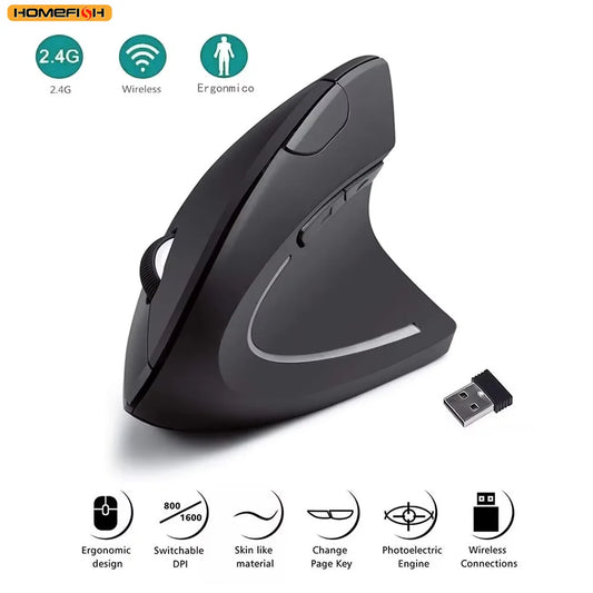 HOMEFISH Ergonomic Vertical Wireless Mouse